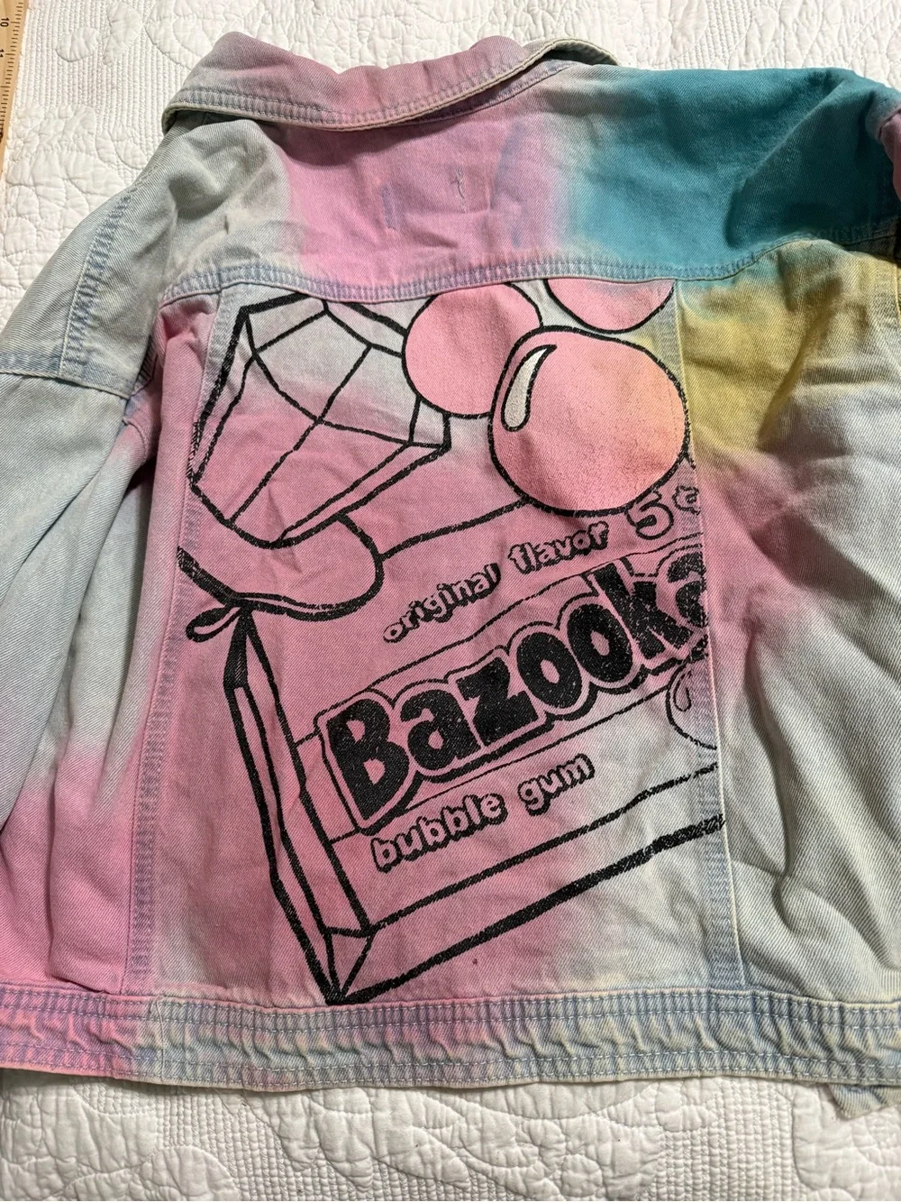 Justice x Ring Pop x Bazooka Colorful Denim Jacket